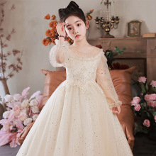 女童主持人礼服钢琴表演公主裙高级感儿童12岁圆锁蓬蓬裙轻奢小众