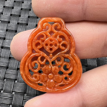 玉石挂件优化翠玉葫芦挂件红干青镂空葫芦吊坠项链坠玉牌子耳环坠