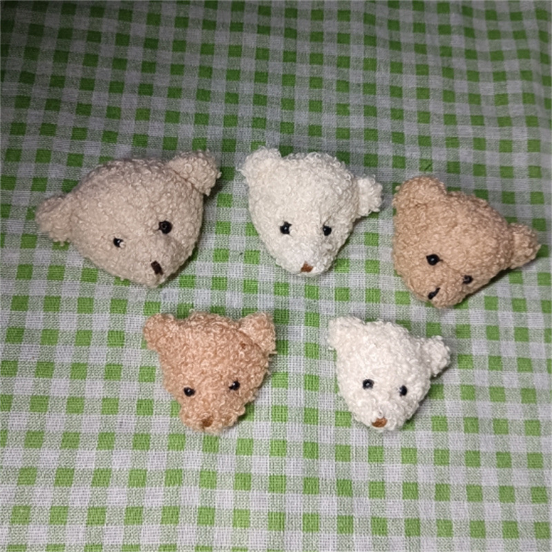 毛绒玩具7cm小熊头童装外套鞋包帽子装饰品配件材料辅料现货批发