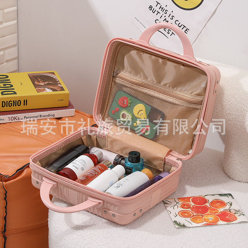 14-Inch Suitcase Cosmetic Case Mini Small Luggage 16-Inch Travel Password Storage Box with Hand Gift Printing Pattern