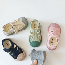 小童帆布鞋凉鞋夏季新款女童鞋子镂空透气男宝宝童鞋包头儿童凉鞋