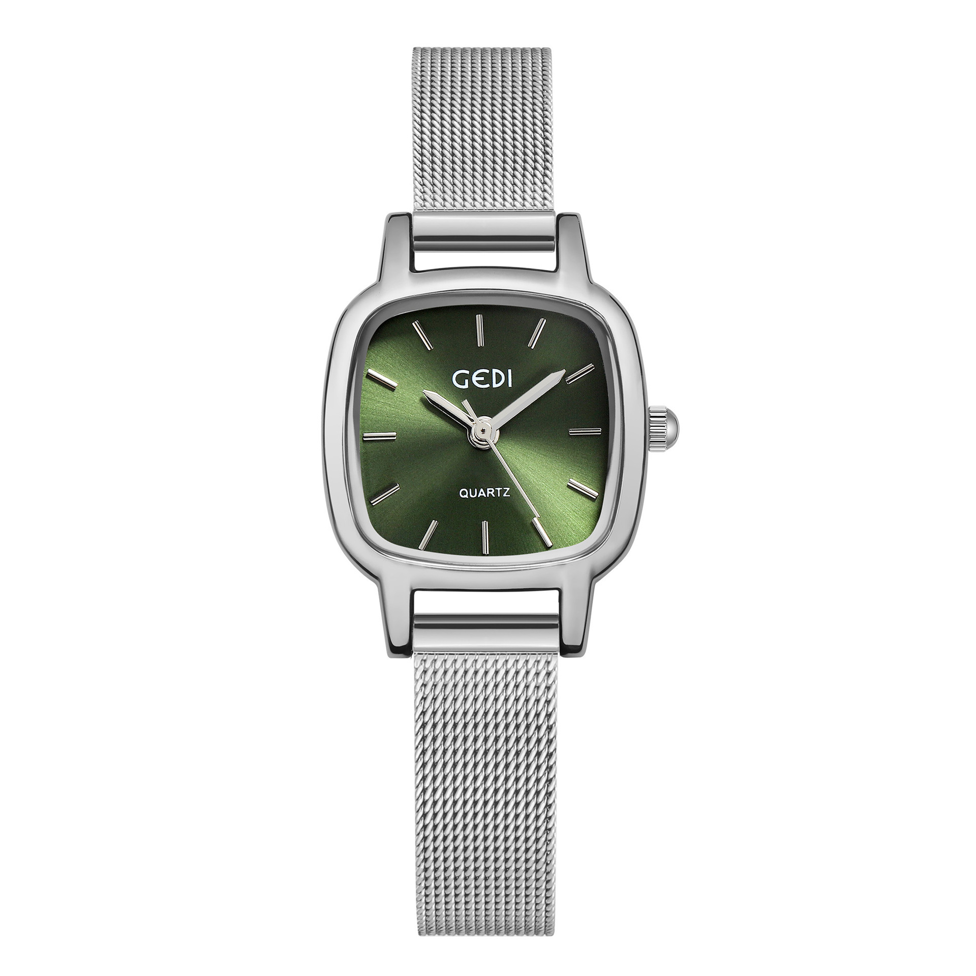 歌迪ins风轻奢时尚简约高级方形小表盘气质网带防水石英女士腕表