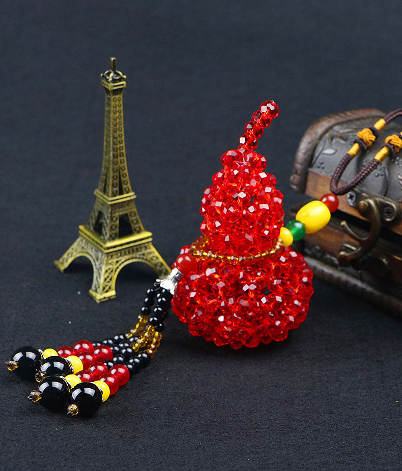 diy手工串珠 水晶车挂 葫芦挂件 材料包 蜜蜡玛瑙玉髓送朋友礼物