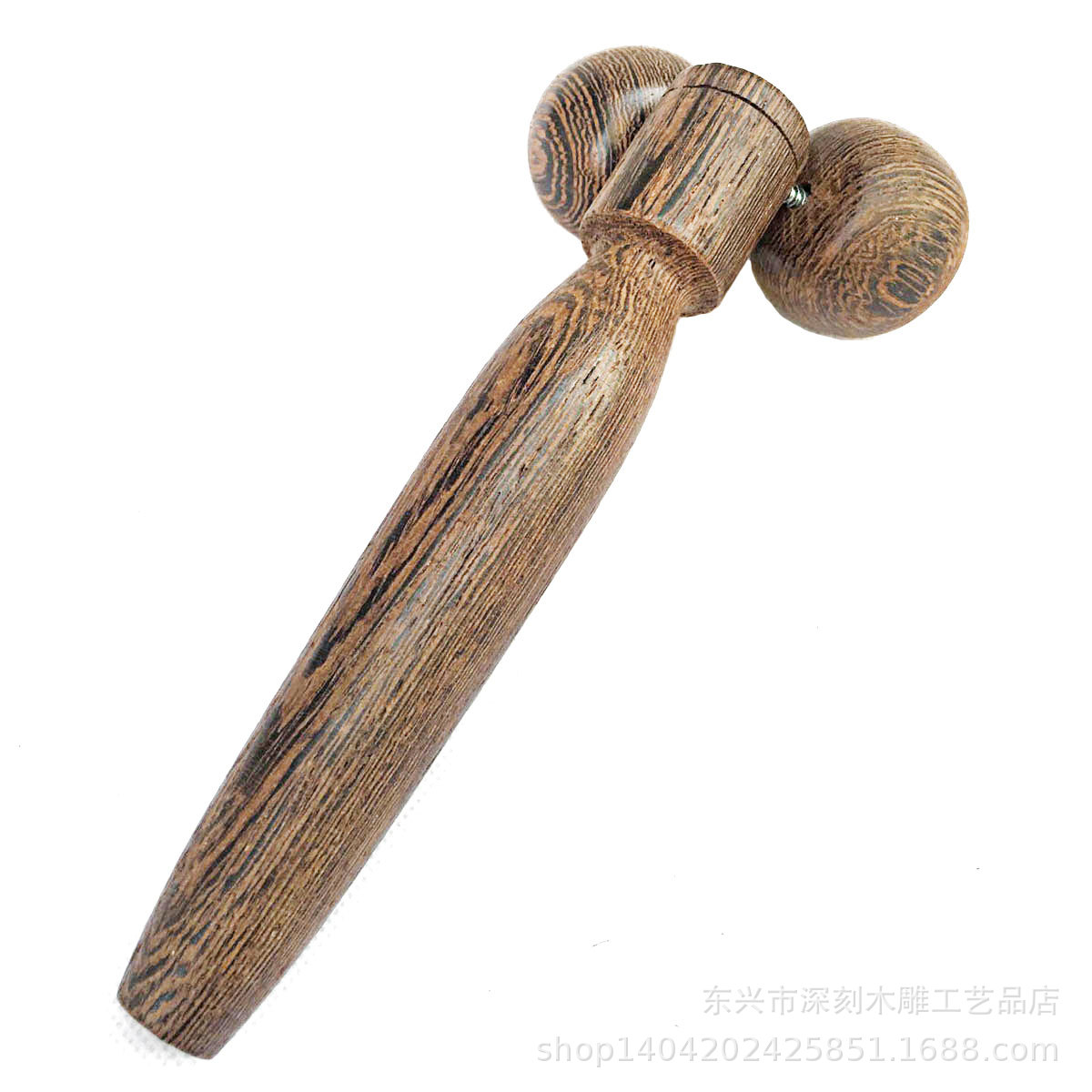 鸡翅木按摩滚轮器双球手动式滚轮按摩器面部腿部全身按摩棒球批发