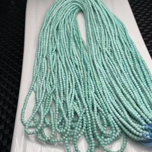 老外贸出口创汇期懋隆老货湖北原矿瓷松绿松石米珠串5串2mm /串