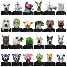 现货定制动物系列五面具头套化妆舞会可爱头饰万圣节派对表演道具