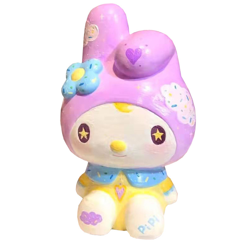 美乐蒂涂鸦娃娃非石膏diy小手工白胚涂色存钱罐手绘搪胶娃娃批发