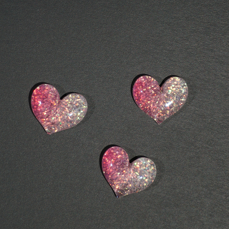 diy树脂配件亮晶晶透明爱心 桃心 手机壳驾驶证diy材料冰箱贴配件