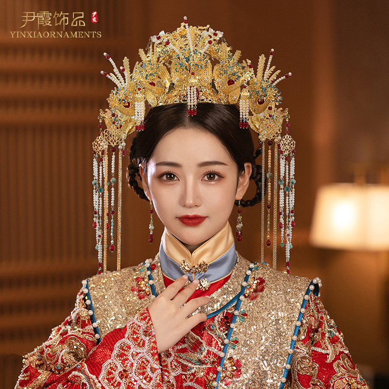 凤冠汉服婚礼发冠皇后大婚结婚饰品明制头饰中式新娘汉婚凤冠汉服