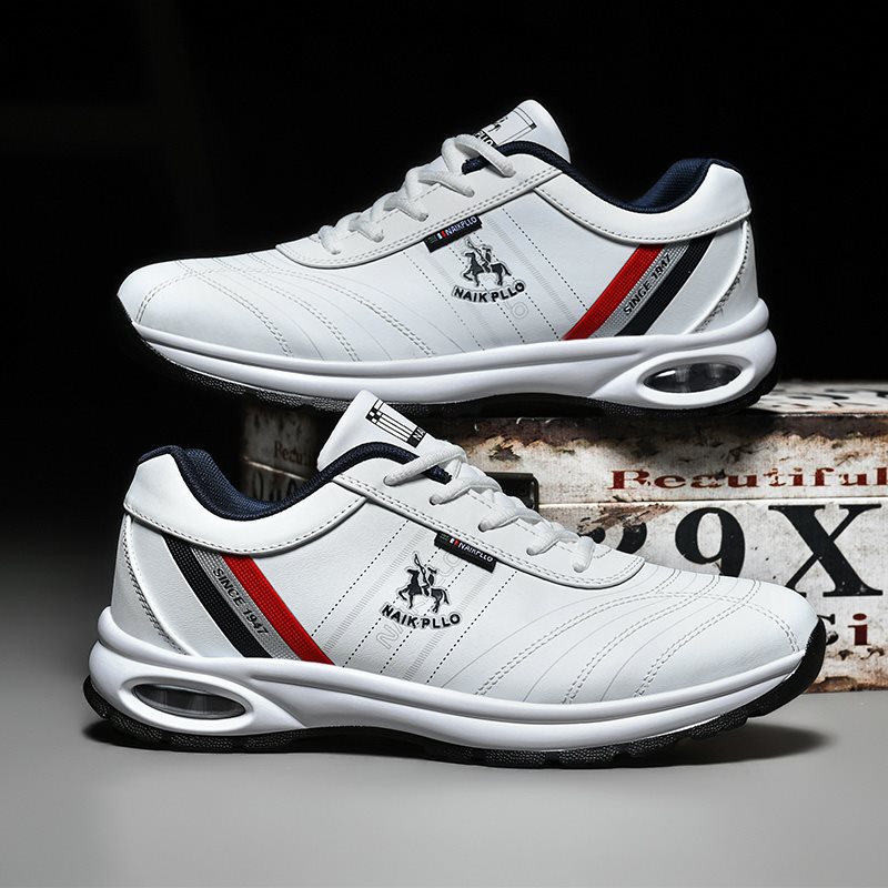 奈客保罗男鞋真皮运动鞋2024春夏男款休闲鞋气垫跑步鞋男士潮流鞋