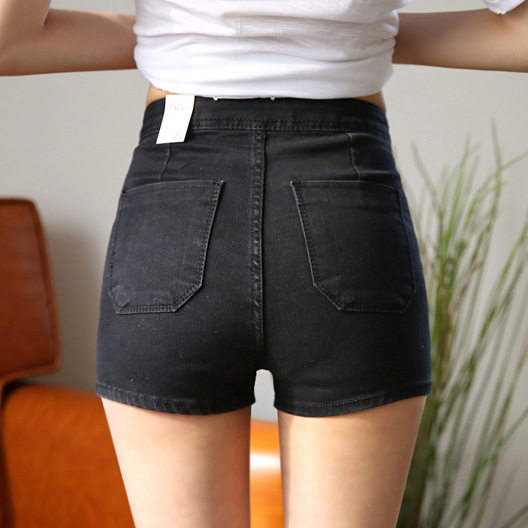 欧美aa牛仔短裤 春夏秋冬修身显瘦弹力打底紧身热裤 高腰短裤女