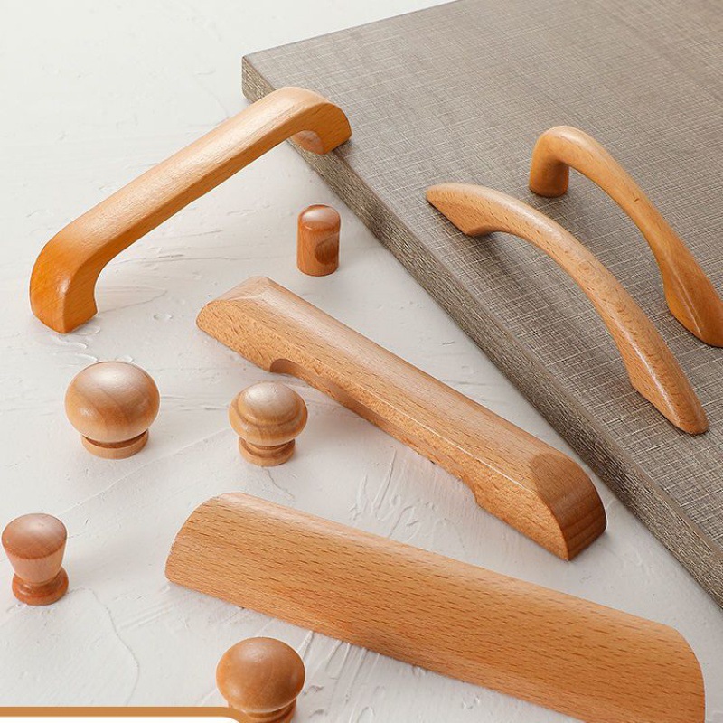 木拉手实木柜门原木简约衣柜抽屉木头木质门把手凯斯曼一件代发热