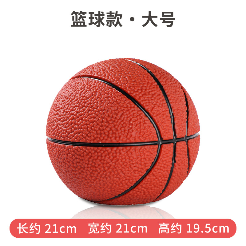 Vinyl Drop-Resistant Hand-Painted Football Coin Bank Creative Gift for Boys Savings Bank Basketball Desktop Study