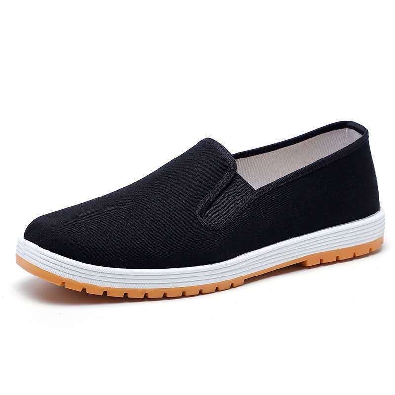 Spring and Autumn Old Beijing Cloth Shoes Soft Bottom Non-Slip Wear-Resistant Work Black Cloth Shoes Men and Women Slip-on Daddy's Shoes for the Senior Generation Hair