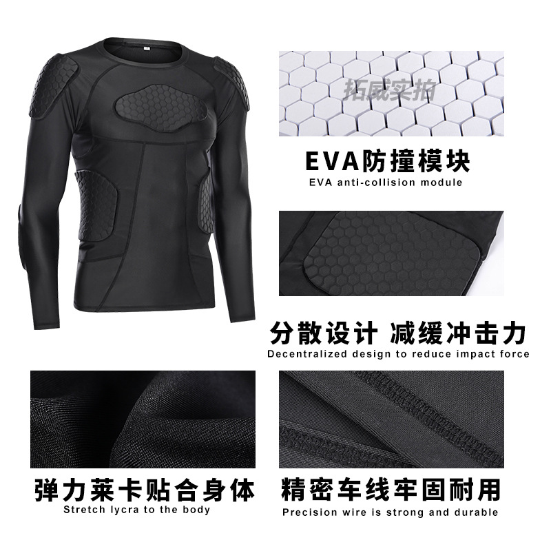 Soccer Uniform Protective Gear Anti-Collision Anti-Fall Goalkeeper Training Wear NFL Olive Polo Shirt Suit Ski Shoulder Pad Sports Equipment