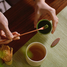 复古紫铜茶匙茶拨日式抹茶工具茶勺金属茶粉勺子长柄茶道茶具配件