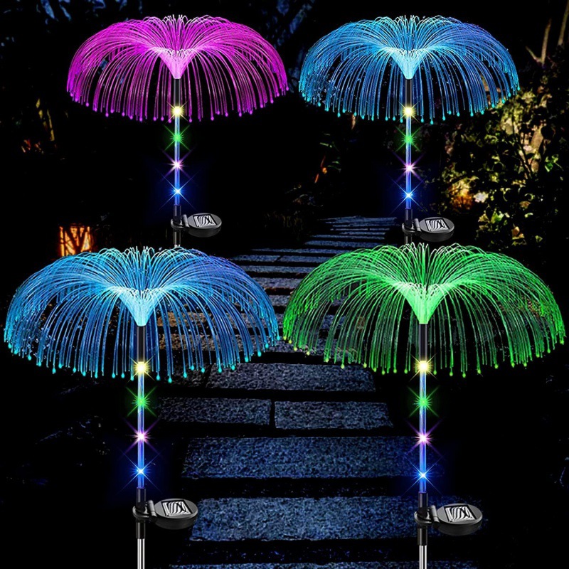 Solar Christmas Jellyfish Lamp Outdoor Solar Stainless Steel Jellyfish Lamp Garden Garden Holiday Decoration Ground Lamp