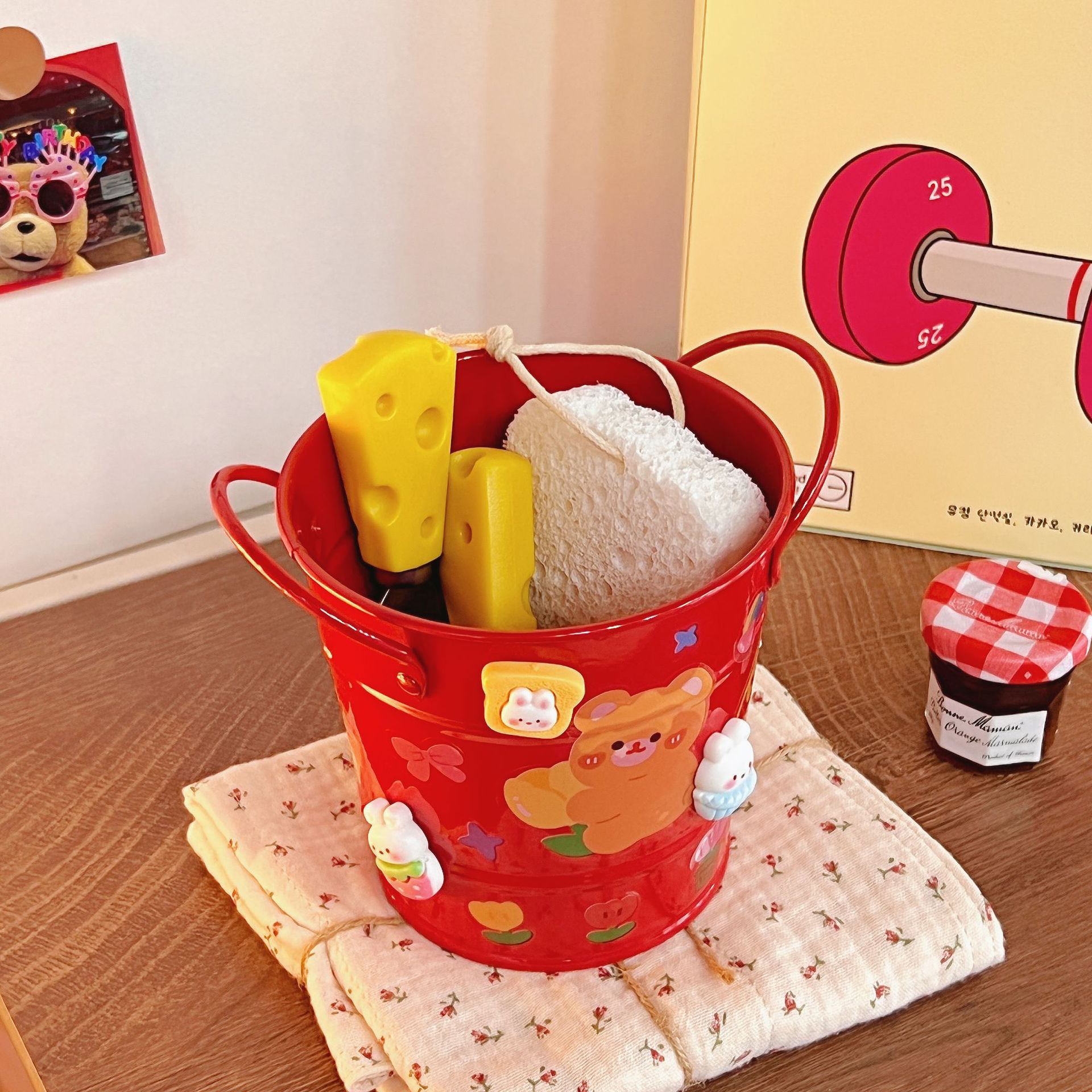Creative Iron Pen Holder Student Desktop Storage Box Ins Wind Net Red Small Iron Bucket Cute Personality Office Pen Container