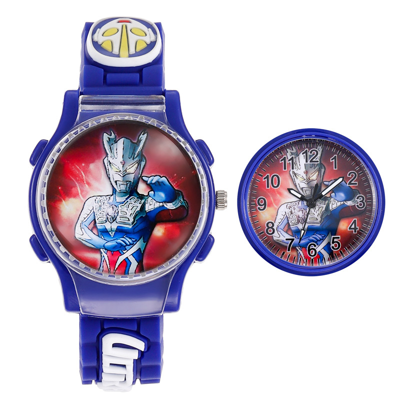 Spot Flip Rotatable Children's Watch Ultraman DiGa Selojede Decompression Primary School Student Literacy Men and Women Watch