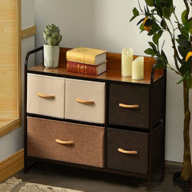 储物柜收纳柜现代简约客厅卧室收纳整理柜带抽多色拼色款木质桌面