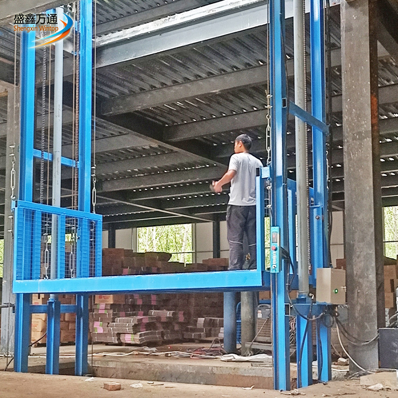 二层3吨货梯升降机厂房仓库装卸货升降平台固定导轨式升降货梯