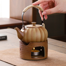 围炉煮茶器茶壶套装碳炉泡茶壶侧把壶粗陶提梁壶陶瓷壶防柴烧壶