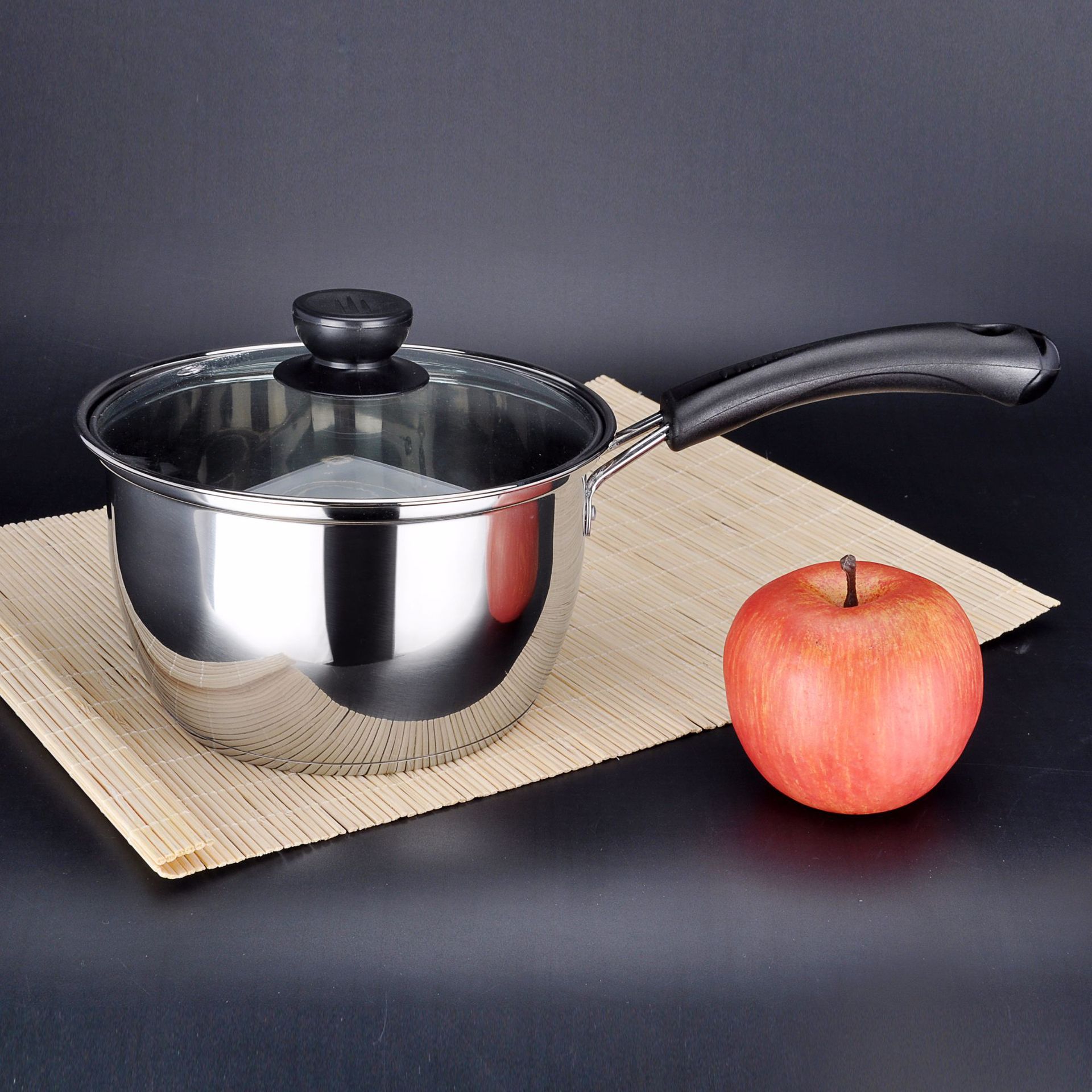 厂家韩式201不锈钢奶锅 公司企业宣传礼品复底奶锅不锈钢