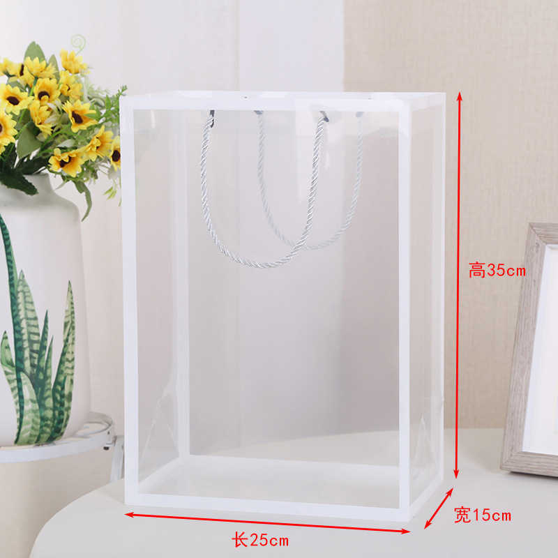 Huayang Border Flower Handbag Transparent Valentine's Day Window Hand Gift Shopping Qixi Flower Bouquet Handbag