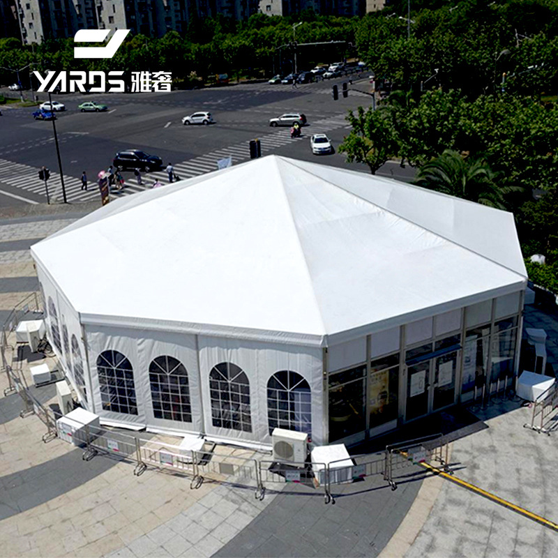 雅奢广州工厂设计大型尖顶多边形铝合金篷房户外活动展览帐篷房