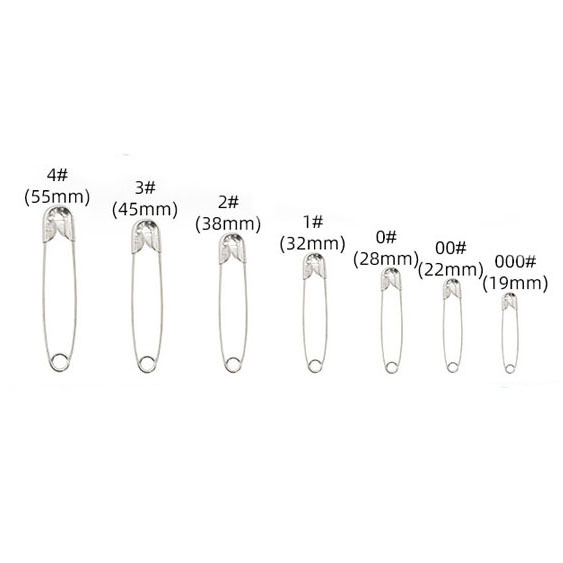 150 Pieces Safety Pins Suit Five Boxed Nickel-Plated Metal Pins Household More Sizes Fixed Small Button