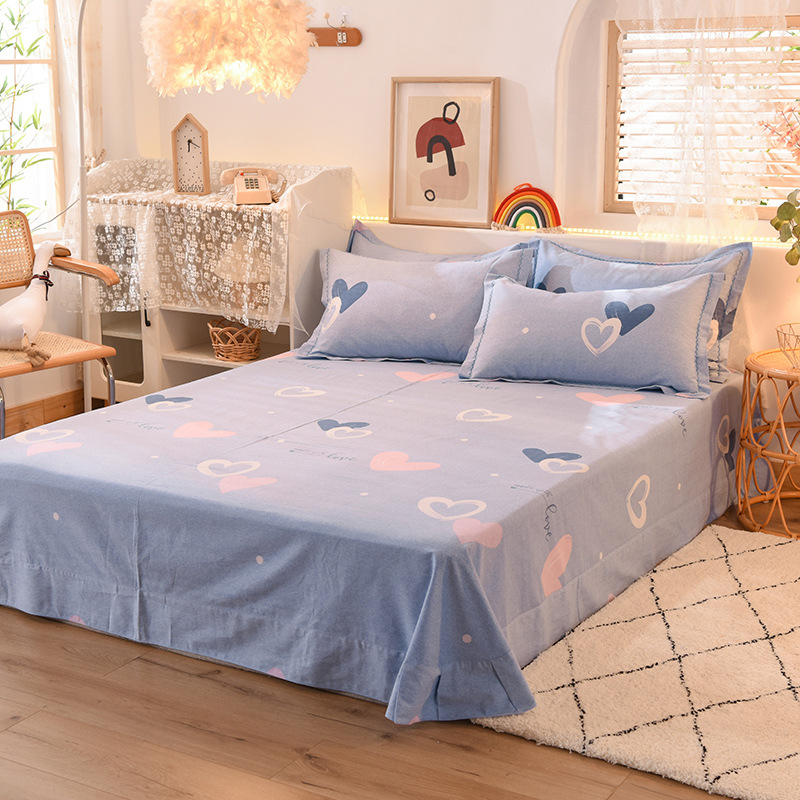 New Four-Piece Bed Set Cotton Thickening Bed Sheet Quilt Cover Bedding Four-Piece Set Ecological Brushed Cotton Autumn and Winter