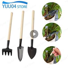 2 Set Garden Shovel Rake Spade Wooden Handle Iron Digging跨