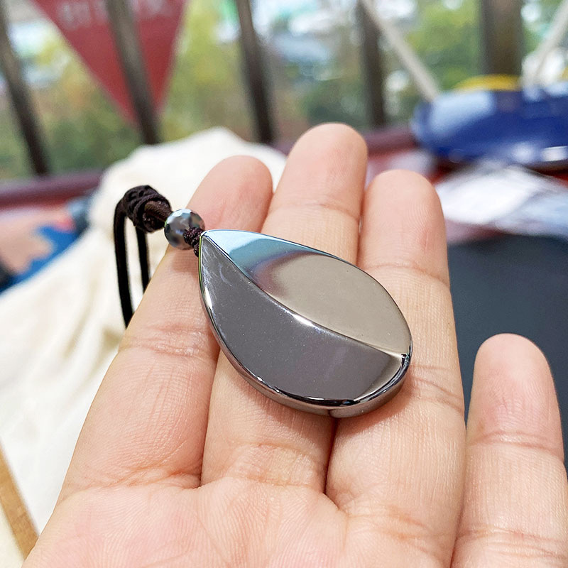 晶尧太赫兹吊坠水滴叶子挂坠太赫兹石情侣款钛赫兹多晶硅矿石挂件