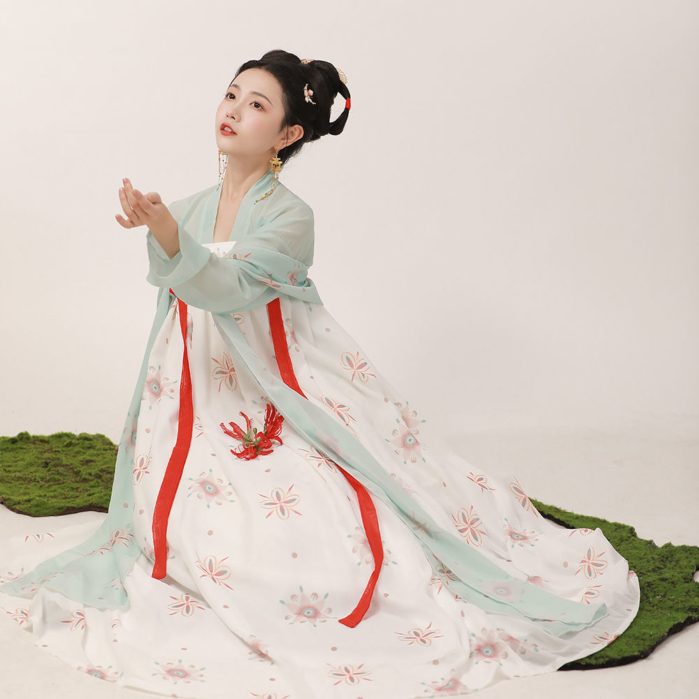 茗月雅阁原创望安行唐风复原款齐胸襦裙汉服女一片式襦裙古装夏季