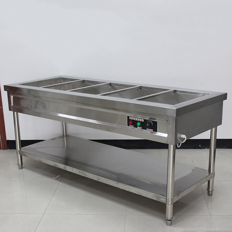 不锈钢明档保温售餐台商用一体自助餐厅打菜饭食堂设备简易售餐台