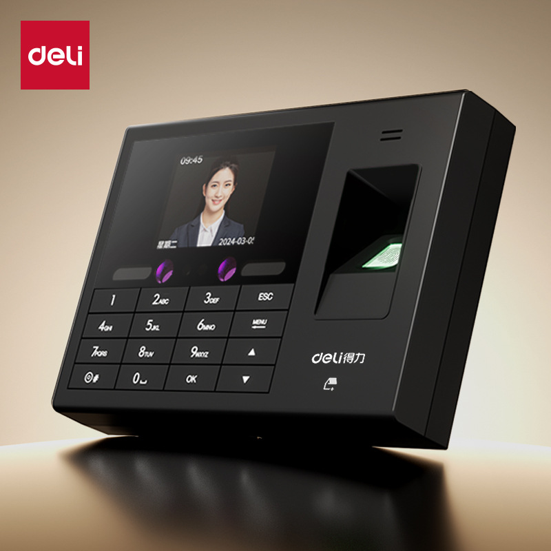 得力3765cnpro智能云考勤机人脸指纹打卡员工上下班签到手机查看