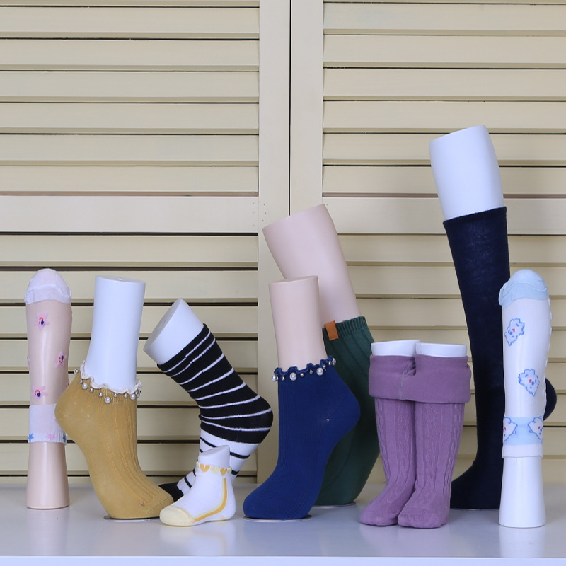 脚模型袜模道具袜子展示加厚无缝磁铁脚模型塑料袜模成人儿童脚