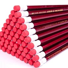 大橡皮头原木铅笔100支装HB石墨书写铅笔 无铅小学生红杆铅笔
