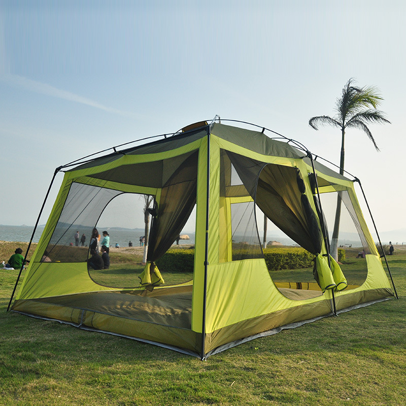 户外多人大帐篷5人8人10人12人野营二室一厅帐篷双层防雨超大帐篷