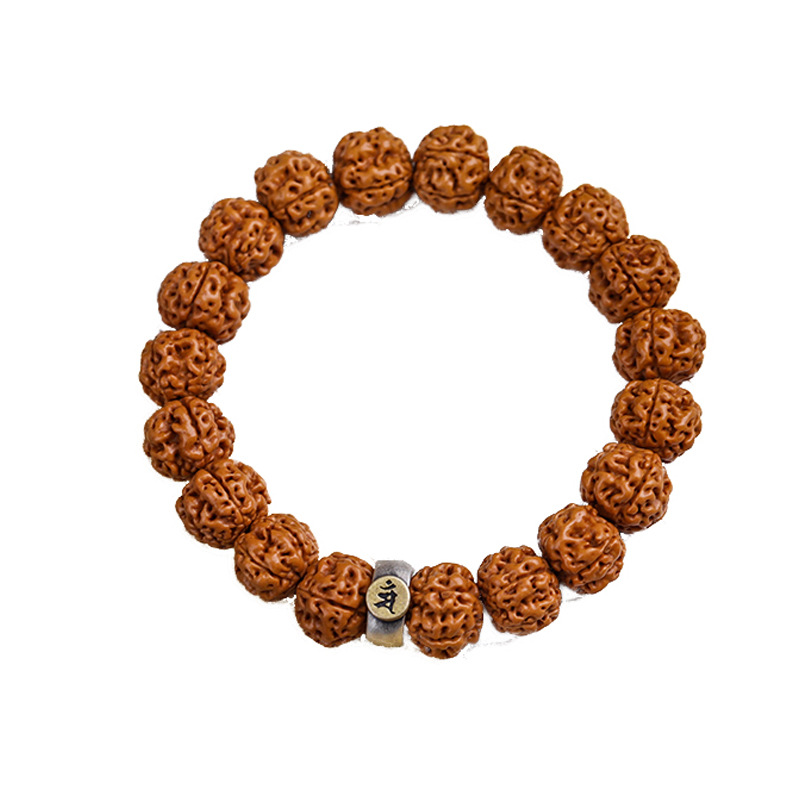 Rudraksha Bracelet Birth Buddha Year of Tiger Men's and Women's Boutique Bracelet Nepal Can Plate Cultural Artifact Prayer Beads Bracelet