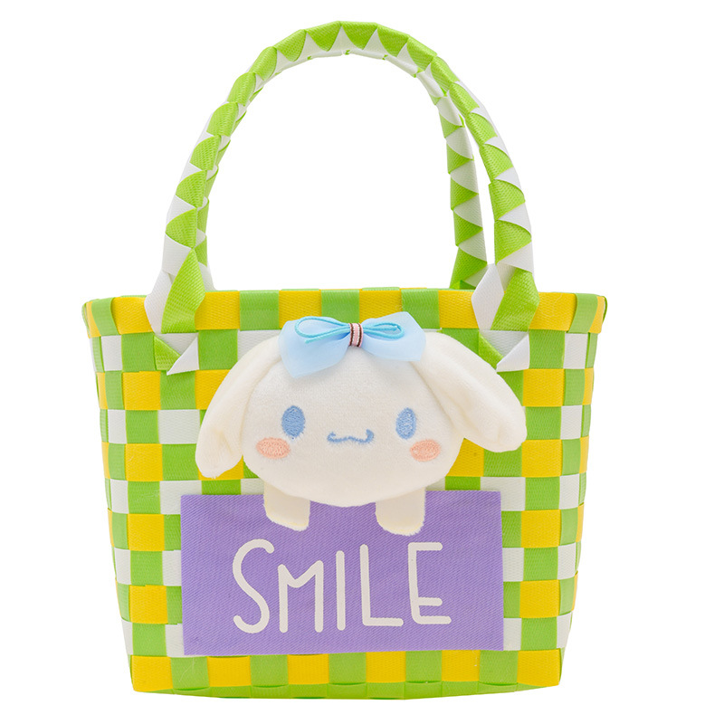 Children's Vegetable Basket Collection ~ Fashion Girly Style Colorful Flowers Summer Rainbow Woven Handbag Small Square Bag