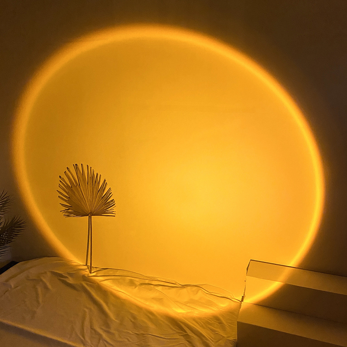 跨境夕阳红投影日落灯网红直播背景投影氛围灯卧室彩虹投影落日灯