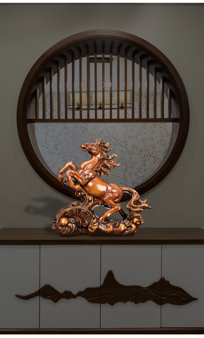 马到成功马摆件招财风水中式装饰品树脂工艺品立马发财工艺品礼品