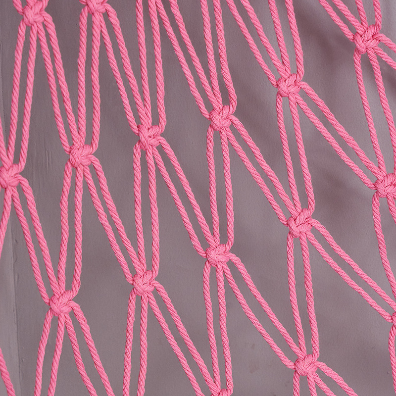 跨境编织棉绳三角玩具网兜 手工编织彩色流苏玩具收纳墙兜-阿里巴巴