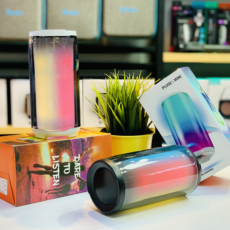 New Glass Pulse Pluse5 Bluetooth Speaker Colorful Light Colorful Luminous Wireless Mini Mini Speaker Subwoofer