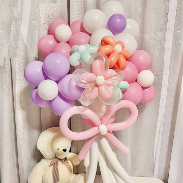 网红花朵花束气球ins结婚生日diy材料包野餐露营场景布置长条气球