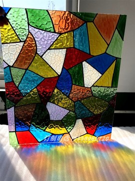 银玻马赛克七彩色教堂玻璃画彩绘彩晶焊接欧美式门花窗吊顶
