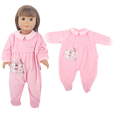 新款18寸美国女孩娃娃衣服配件儿童玩具换装粉色小羊婴儿服睡衣