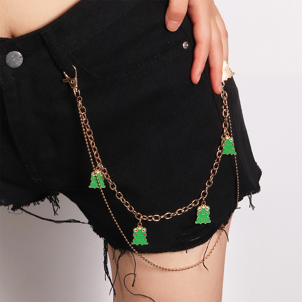 Frog Waist Chain Double Layer Metal Phants Zipper Fashion Temperament Summer South Female Universal Phants Zipper