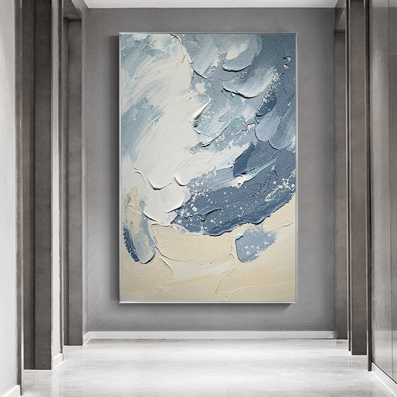 纯手绘油画美式艺术抽象画厚油刀画入户玄关装饰画大尺寸挂画手工